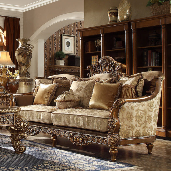 HD-610 Metallic Antique Gold Sofa
