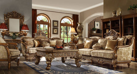 HD-610 Metallic Antique Gold 3-Piece Living Room Set from Homey Design - Luna Furniture