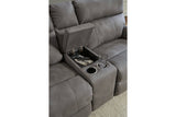 Next-Gen DuraPella Slate 3-Piece Power Reclining Sectional Loveseat with Console from Ashley - Luna Furniture