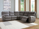 Next-Gen DuraPella Slate 5-Piece Power Reclining Sectional from Ashley Furniture - Luna Furniture