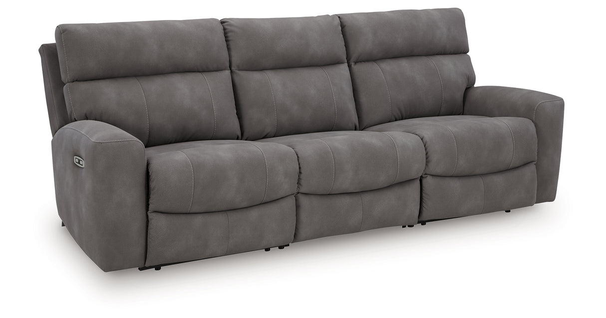 Next-Gen DuraPella Slate 3-Piece Power Reclining Sectional Sofa from Ashley Furniture - Luna Furniture