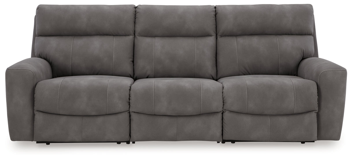 Next-Gen DuraPella Slate 3-Piece Power Reclining Sectional Sofa from Ashley Furniture - Luna Furniture