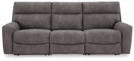 Next-Gen DuraPella Slate 3-Piece Power Reclining Sectional Sofa from Ashley - Luna Furniture