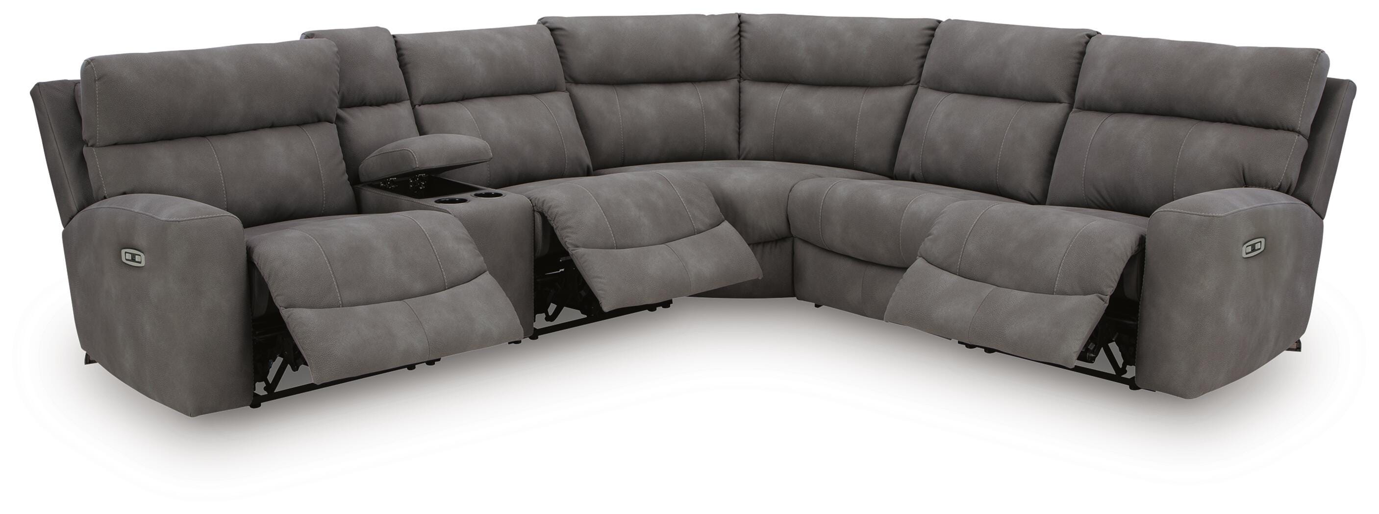 Next-Gen DuraPella Slate 6-Piece Power Reclining Sectional – Luna