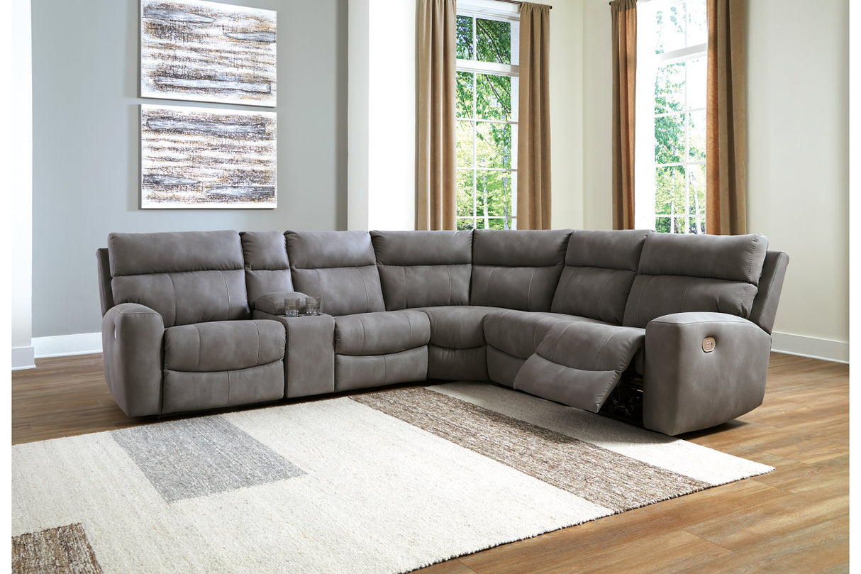 Next-Gen DuraPella Slate 6-Piece Power Reclining Sectional from Ashley - Luna Furniture