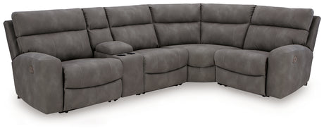 Next-Gen Durapella Slate 5-Piece Power Reclining Sectional from Ashley - Luna Furniture