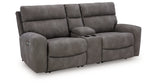Next-Gen DuraPella Slate 3-Piece Power Reclining Sectional Loveseat with Console from Ashley Furniture - Luna Furniture