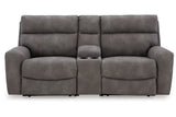 Next-Gen DuraPella Slate 3-Piece Power Reclining Sectional Loveseat with Console from Ashley - Luna Furniture