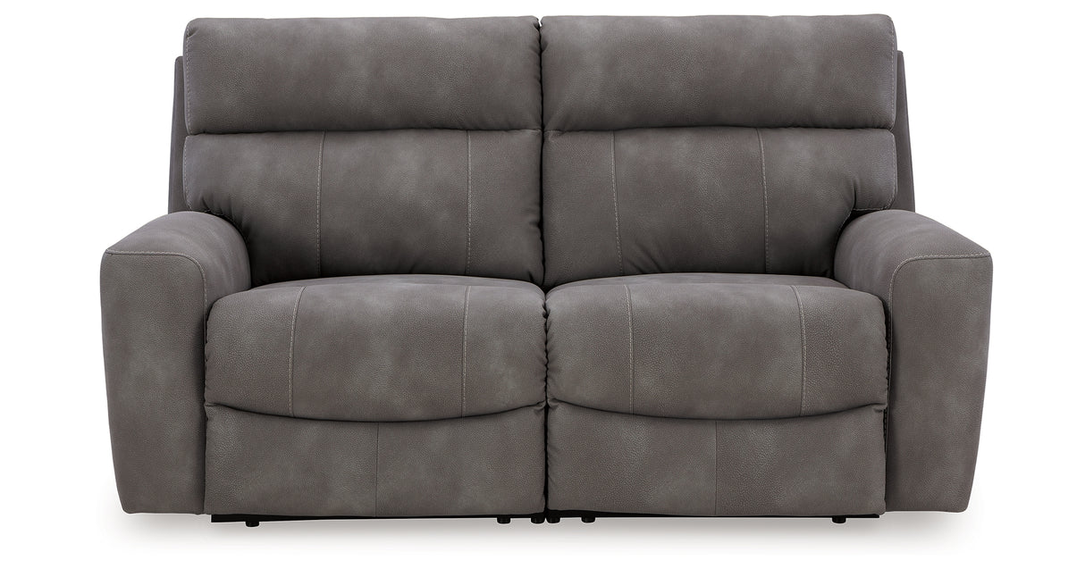 Next-Gen DuraPella Slate 2-Piece Power Reclining Sectional Loveseat from Ashley Furniture - Luna Furniture