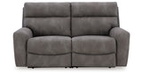 Next-Gen DuraPella Slate 2-Piece Power Reclining Sectional Loveseat from Ashley Furniture - Luna Furniture
