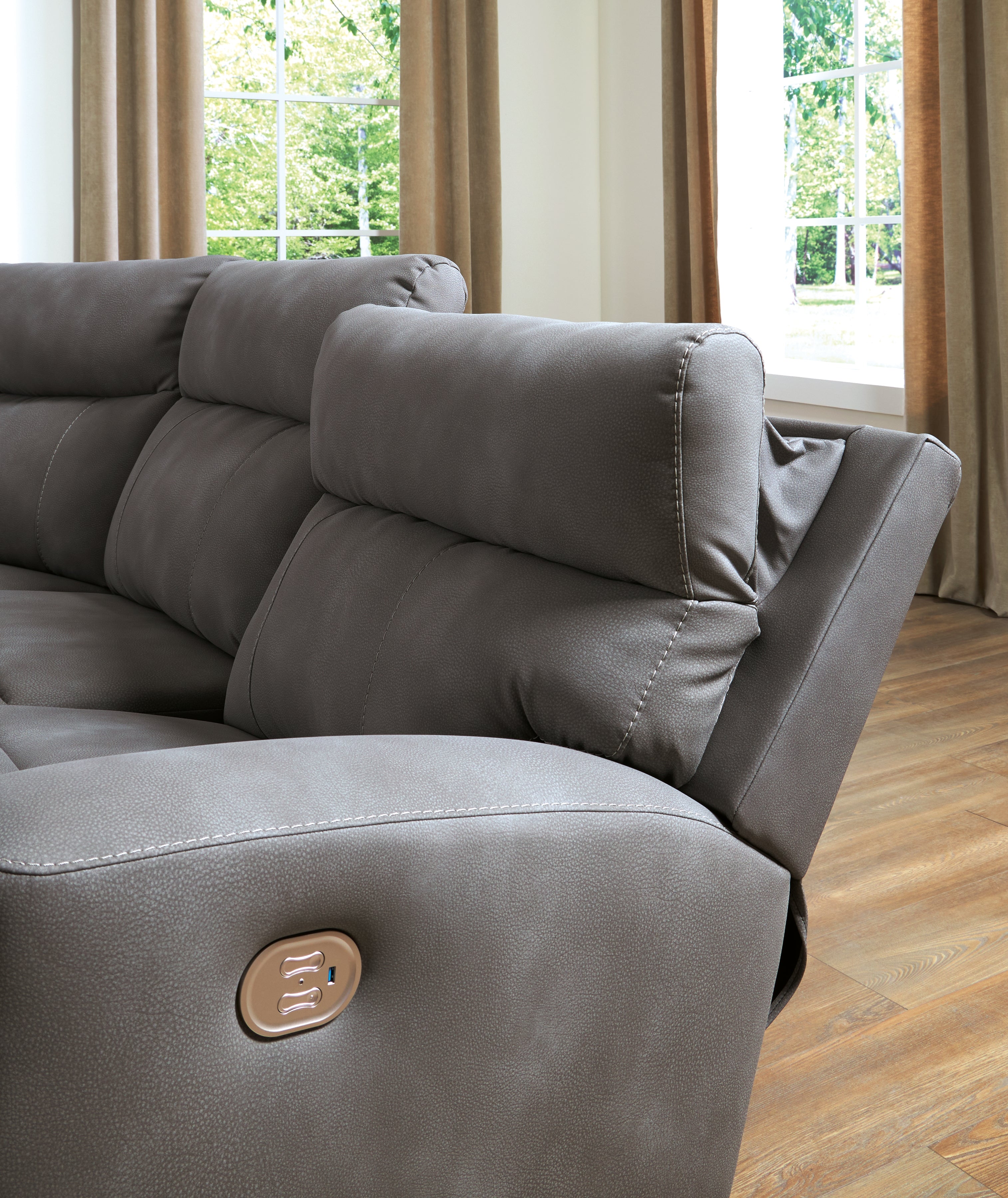 Next-Gen DuraPella Slate 3-Piece Power Reclining Sectional