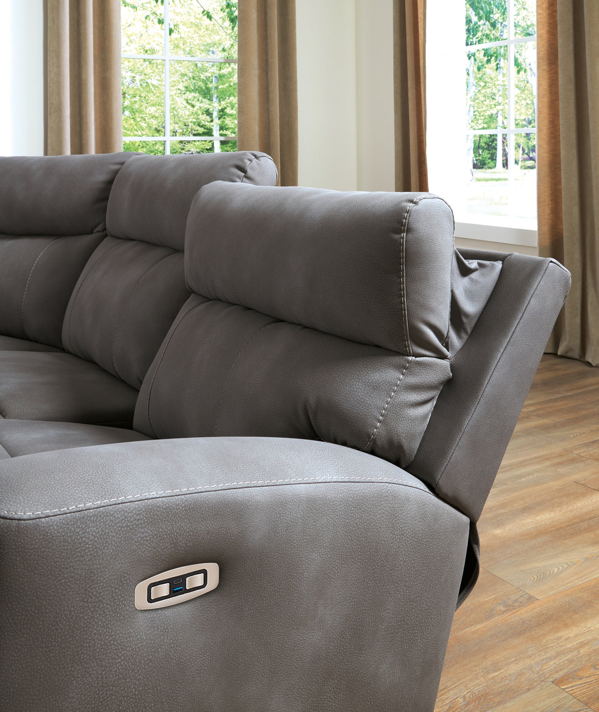 Next-Gen DuraPella Slate 3-Piece Power Reclining Sectional Sofa from Ashley Furniture - Luna Furniture