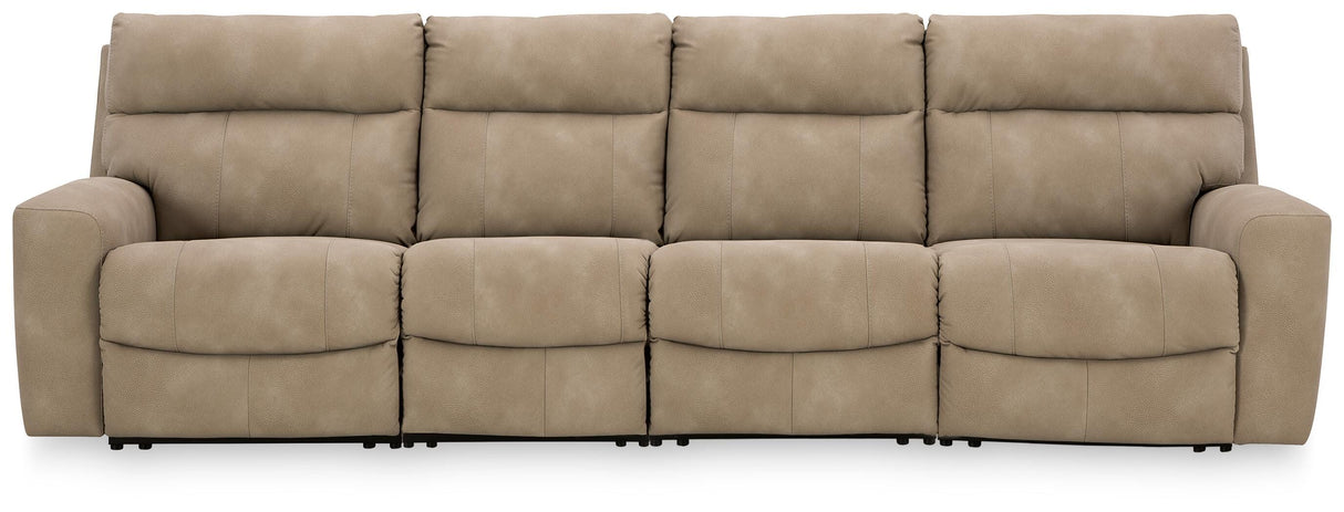 Next-Gen Durapella Sand 4-Piece Power Reclining Sectional from Ashley - Luna Furniture