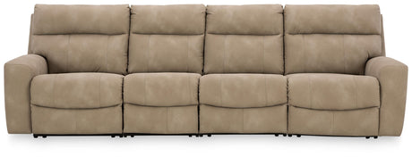 Next-Gen Durapella Sand 4-Piece Power Reclining Sectional from Ashley Furniture - Luna Furniture