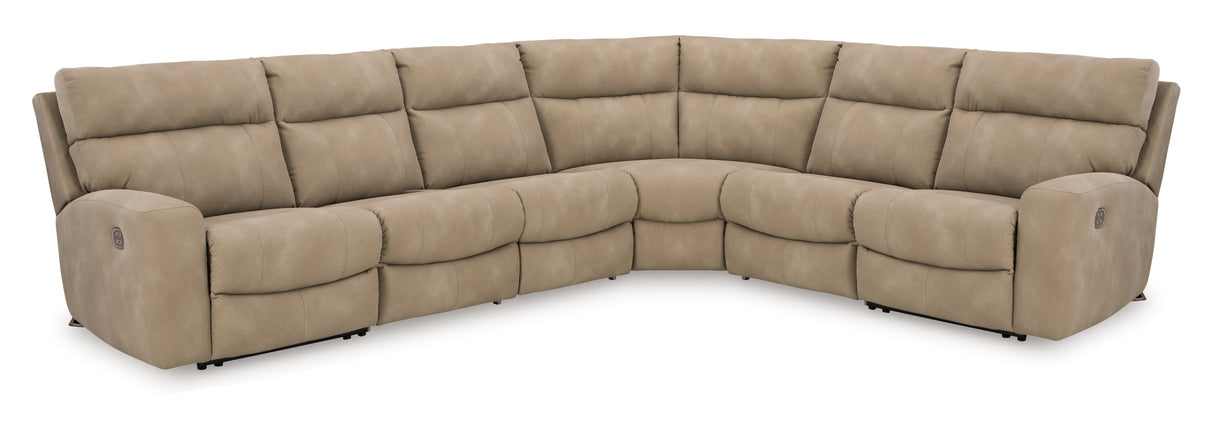 Next-Gen DuraPella Sand 6-Piece Power Reclining Sectional from Ashley Furniture - Luna Furniture