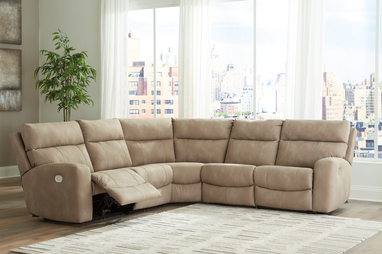 Next-Gen DuraPella Sand 5-Piece Power Reclining Sectional 61004S6