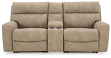 Next-Gen DuraPella Sand 3-Piece Power Reclining Sectional Loveseat with Console from Ashley - Luna Furniture