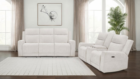 Kennett Ivory 2-Piece Chenille Power Reclining Living Room Set from Coaster - Luna Furniture