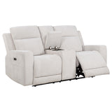 Kennett Ivory 2-Piece Chenille Power Reclining Living Room Set from Coaster - Luna Furniture