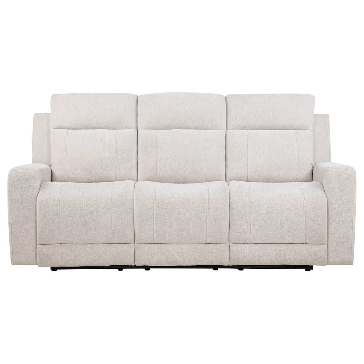 Kennett Ivory Chenille Upholstered Power Reclining Sofa from Coaster - Luna Furniture