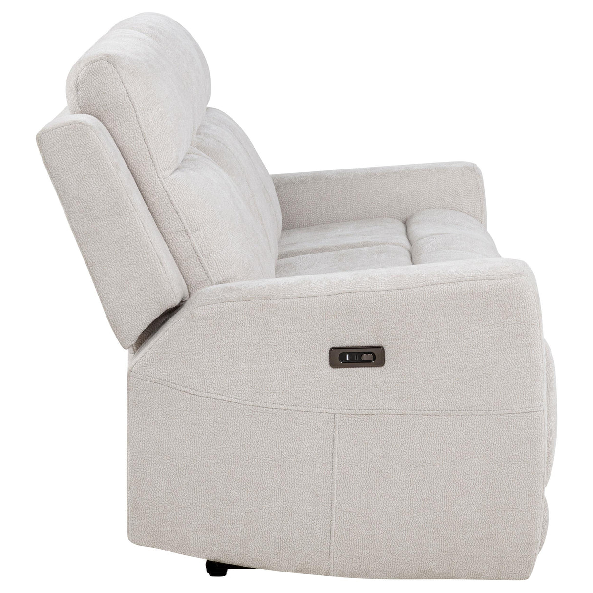 Kennett Ivory Chenille Upholstered Power Reclining Sofa from Coaster - Luna Furniture