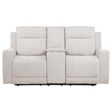 Kennett Ivory Chenille Upholstered Power Reclining Loveseat from Coaster - Luna Furniture