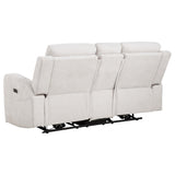 Kennett Ivory Chenille Upholstered Power Reclining Loveseat from Coaster - Luna Furniture