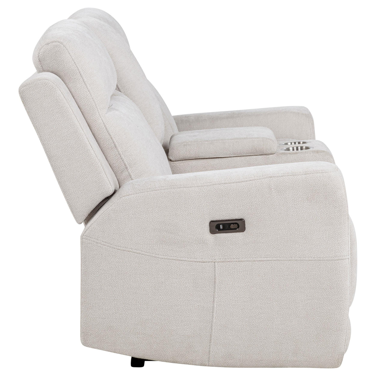 Kennett Ivory Chenille Upholstered Power Reclining Loveseat from Coaster - Luna Furniture