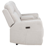 Kennett Ivory Chenille Upholstered Power Reclining Loveseat from Coaster - Luna Furniture