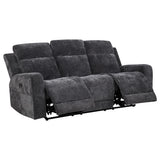 Kennett Dark Gray 2-Piece Chenille Power Reclining Living Room Set from Coaster - Luna Furniture