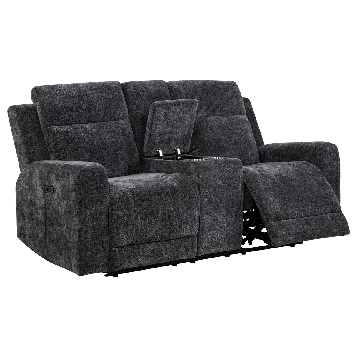 Kennett Dark Gray 2-Piece Chenille Power Reclining Living Room Set from Coaster - Luna Furniture