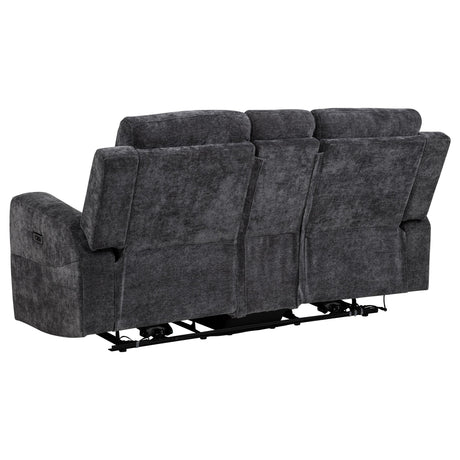 Kennett Dark Gray 2-Piece Chenille Power Reclining Living Room Set from Coaster - Luna Furniture