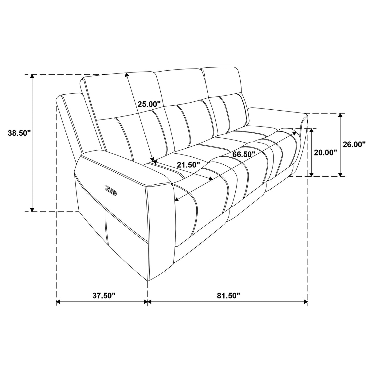 Kennett Dark Gray 2-Piece Chenille Power Reclining Living Room Set from Coaster - Luna Furniture