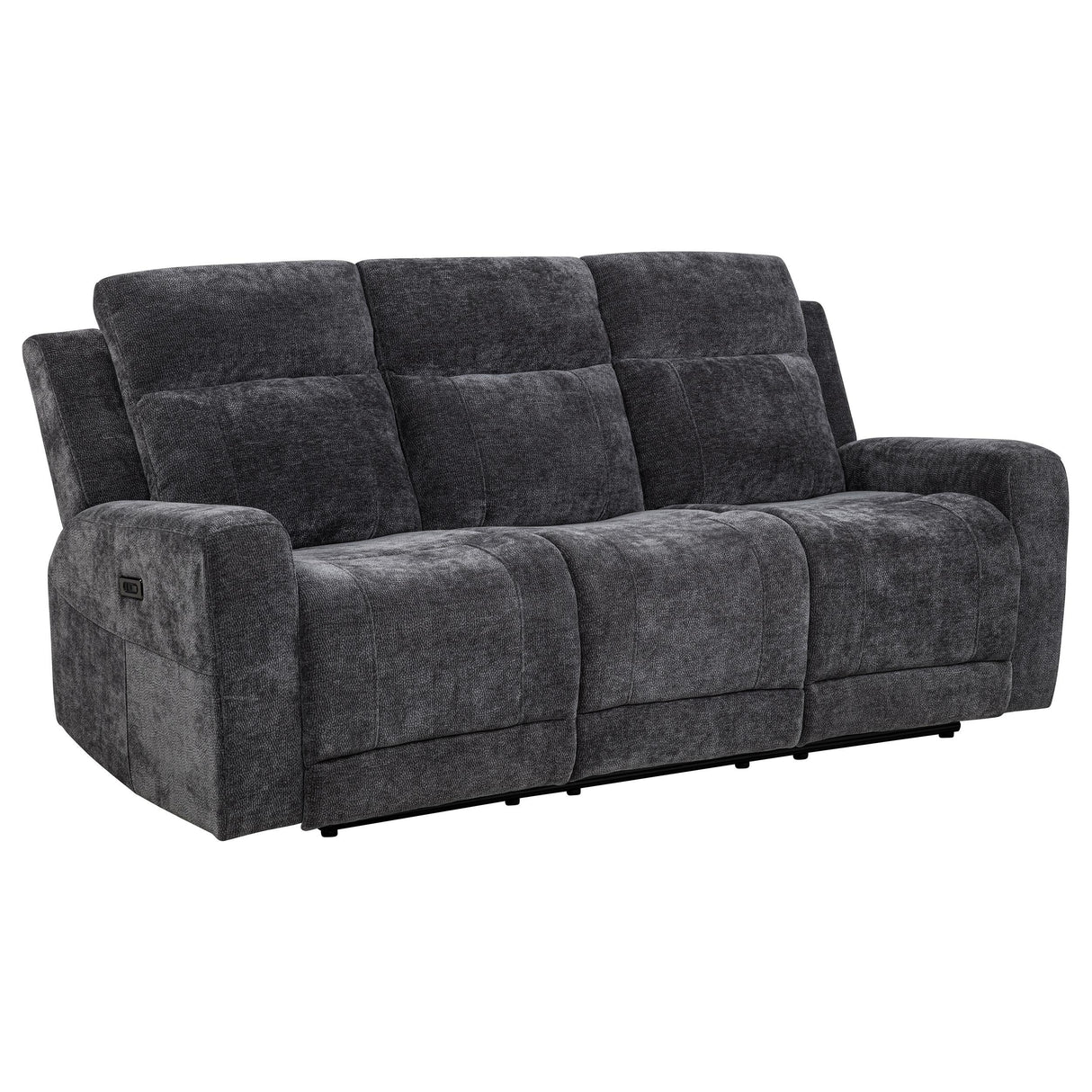 Kennett Dark Gray 3-Piece Chenille Power Reclining Living Room Set from Coaster - Luna Furniture