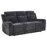 Kennett Dark Gray 3-Piece Chenille Power Reclining Living Room Set from Coaster - Luna Furniture