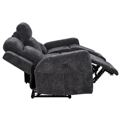 Kennett Dark Gray 3-Piece Chenille Power Reclining Living Room Set from Coaster - Luna Furniture
