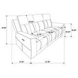 Kennett Dark Gray 3-Piece Chenille Power Reclining Living Room Set from Coaster - Luna Furniture