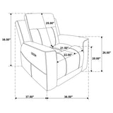 Kennett Dark Gray 3-Piece Chenille Power Reclining Living Room Set from Coaster - Luna Furniture