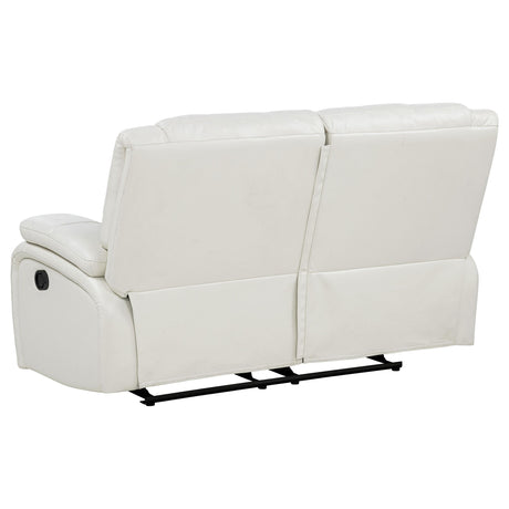 Camila White 2-Piece Upholstered Reclining Sofa Set from Coaster - Luna Furniture