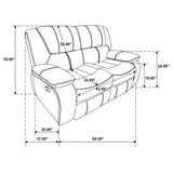 Camila White 2-piece Upholstered Reclining Sofa Set from Coaster - Luna Furniture