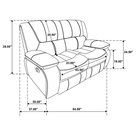 Camila White 2-Piece Upholstered Reclining Sofa Set from Coaster - Luna Furniture