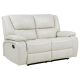 Camila White 3-piece Upholstered Reclining Sofa Set from Coaster - Luna Furniture