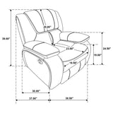 Camila White 3-piece Upholstered Reclining Sofa Set from Coaster - Luna Furniture