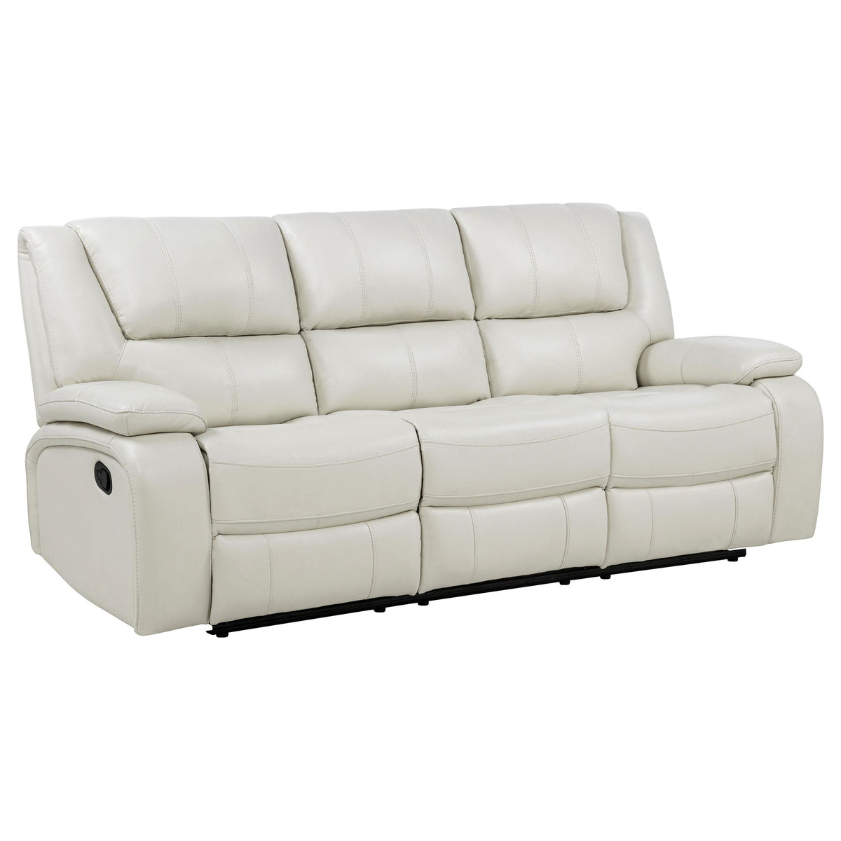 Camila White Upholstered Motion Reclining Sofa from Coaster - Luna Furniture