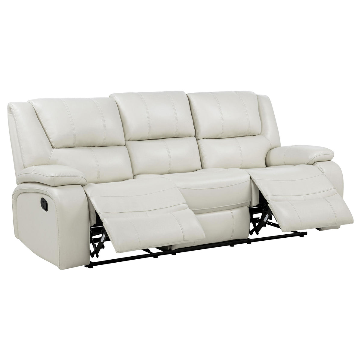Camila White Upholstered Motion Reclining Sofa from Coaster - Luna Furniture