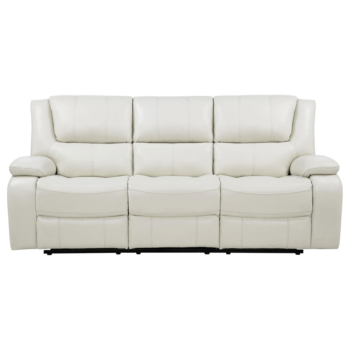 Camila White Upholstered Motion Reclining Sofa from Coaster - Luna Furniture