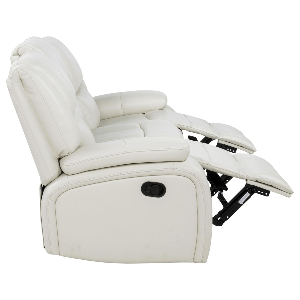 Camila White Upholstered Motion Reclining Sofa from Coaster - Luna Furniture