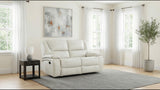 Camila White Upholstered Motion Reclining Loveseat from Coaster - Luna Furniture
