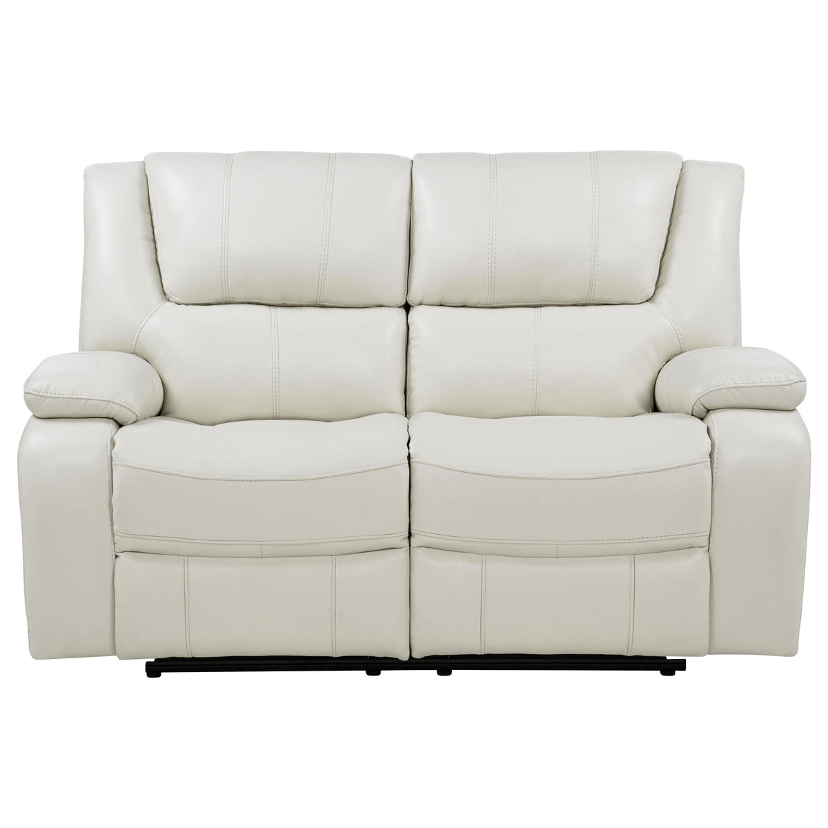 Camila White Upholstered Motion Reclining Loveseat from Coaster - Luna Furniture