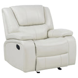 Camila White Upholstered Glider Recliner Chair from Coaster - Luna Furniture